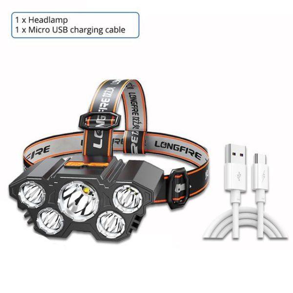 Rechargeable headlamp|Abs plastic|Camping and Hiking