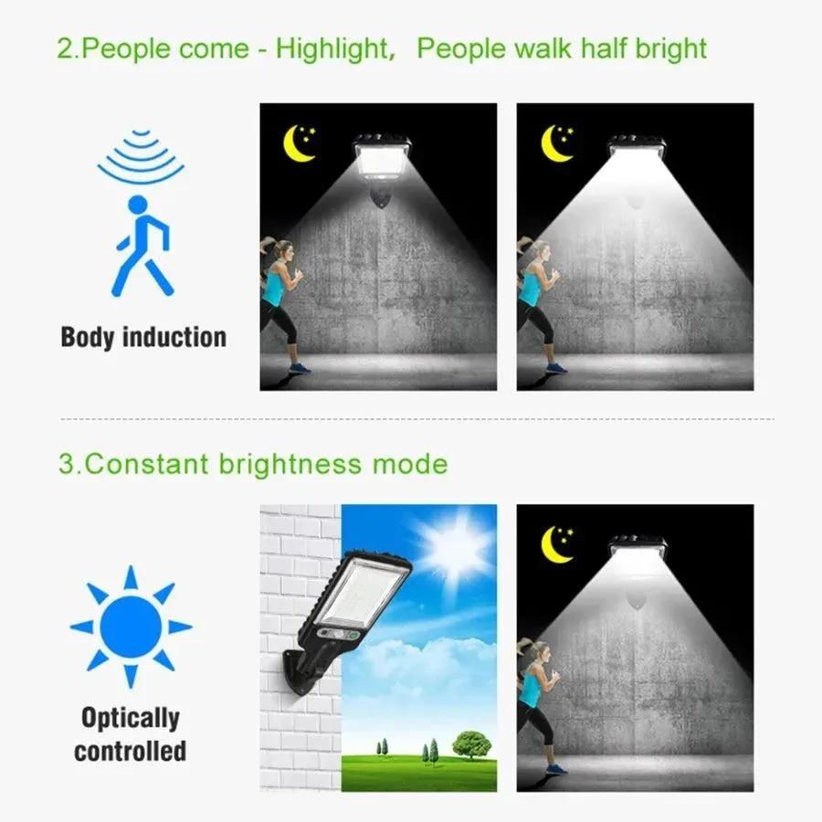Intelligent motion sensor solar wall lamp 200 mAH